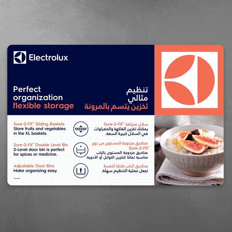 Graphic Design Sample Point of Purchase Design for Electrolux Refrigerator