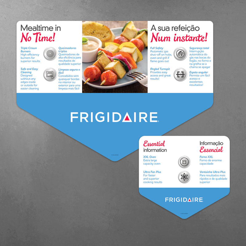 Graphic Design Sample Point of Purchase Design for Frigidaire Range