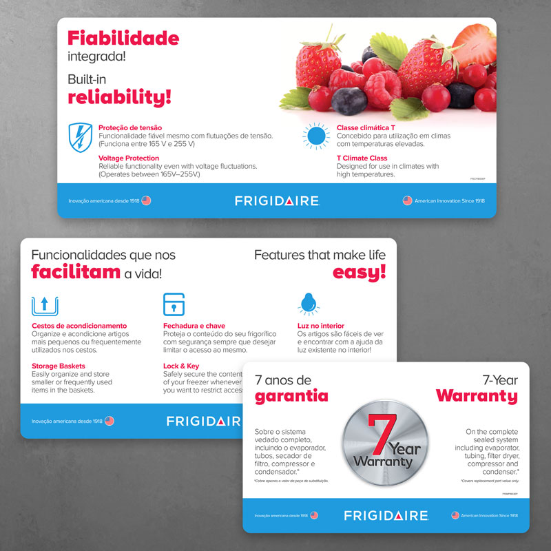 Graphic Design Sample Point of Purchase Design for Frigidaire Freezer