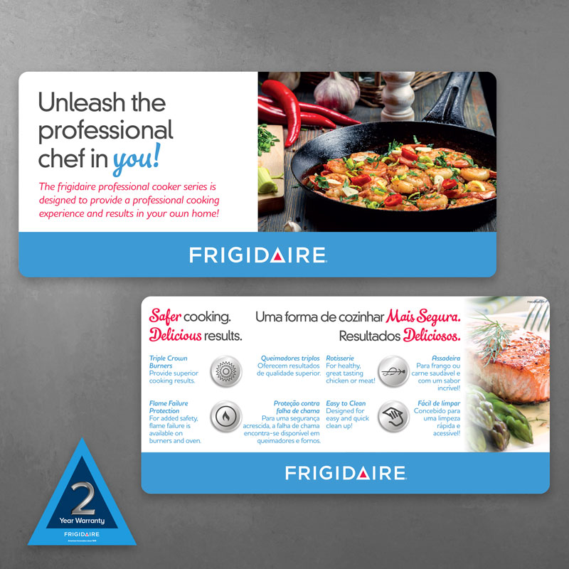 Graphic Design Sample Point of Purchase Design for Frigidaire Oven